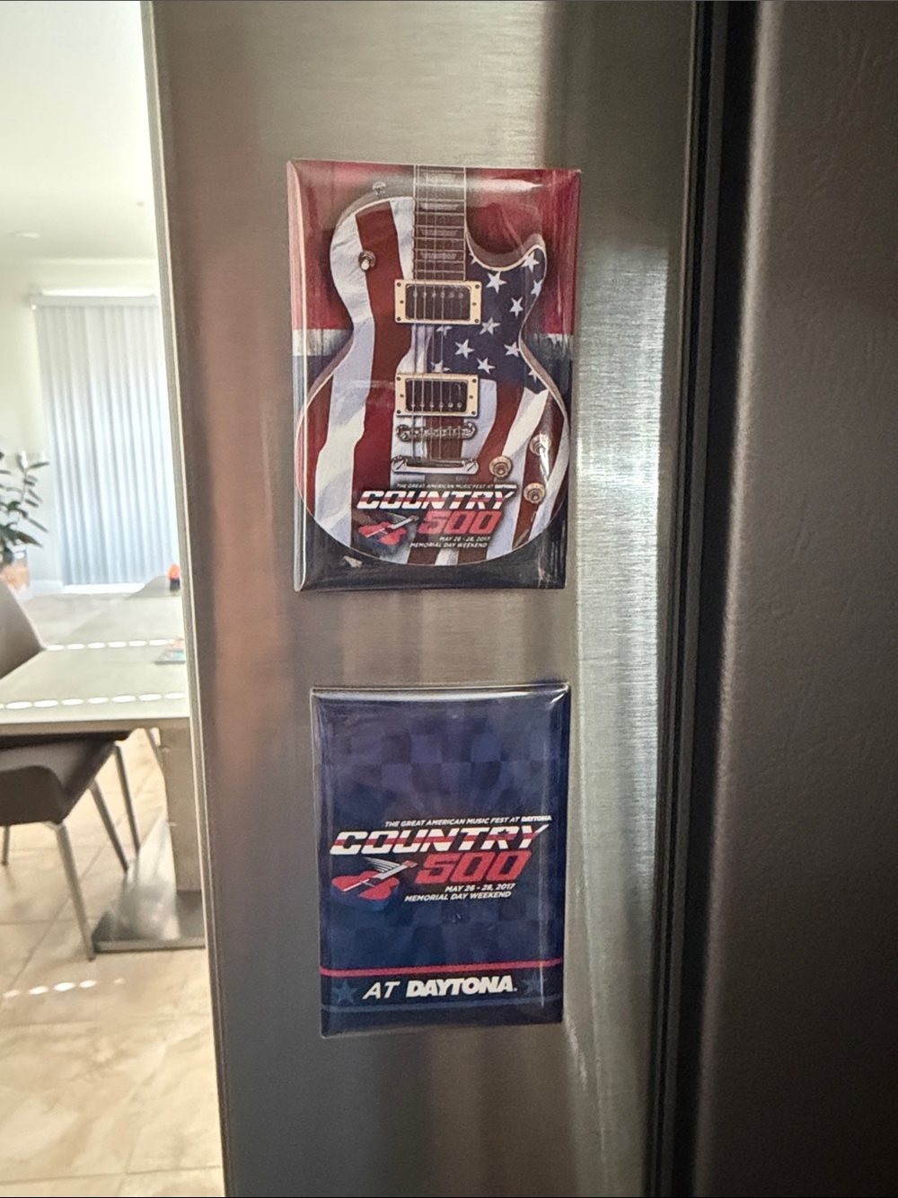 Country 500 Daytona Magnet Set - Patriotic Guitar & Blue Logo